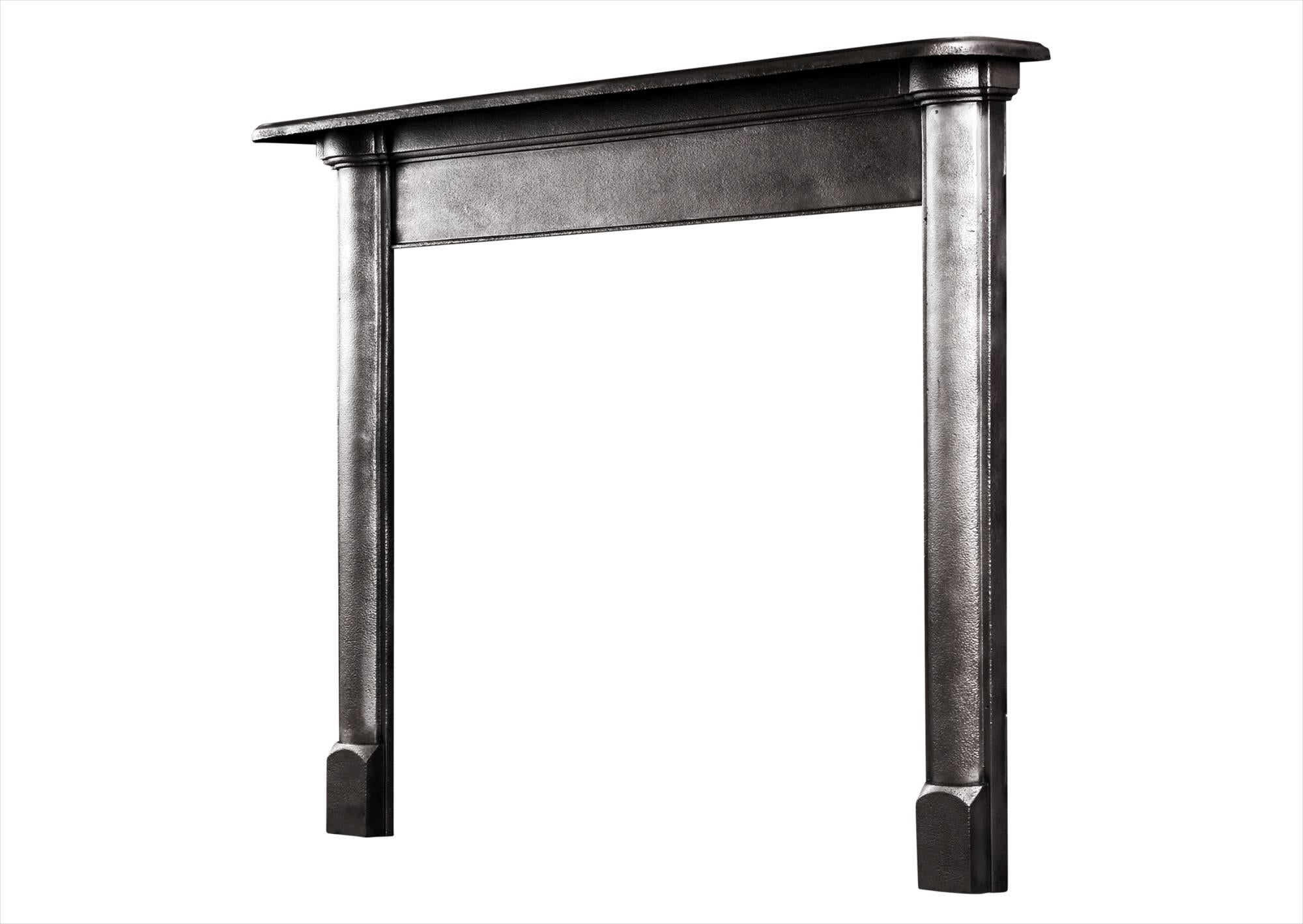 English Simple Polished Cast Iron Fireplace For Sale