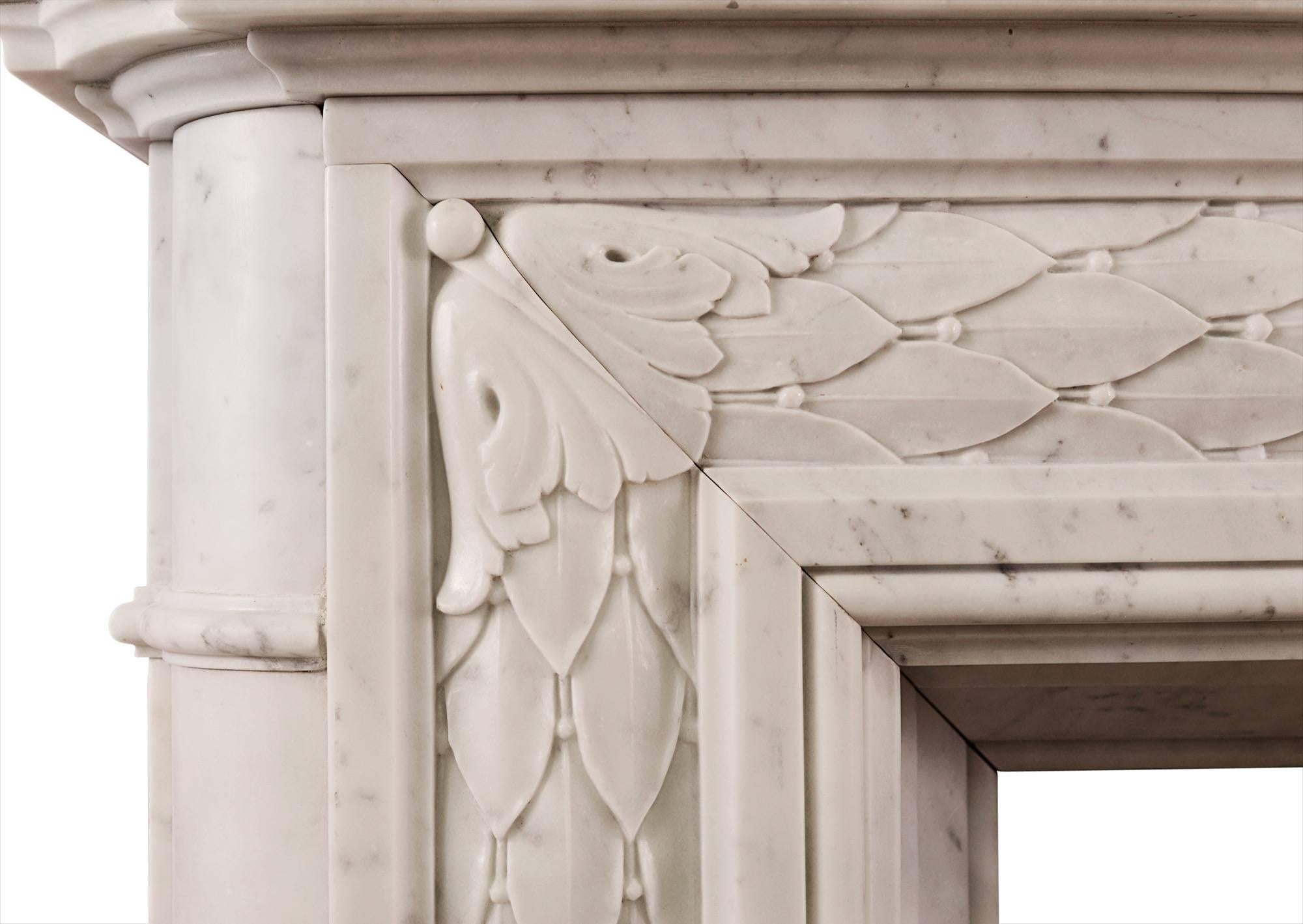 19. Jahrhundert Statuarischer Kamin aus weißem Marmor im Zustand „Gut“ im Angebot in London, GB