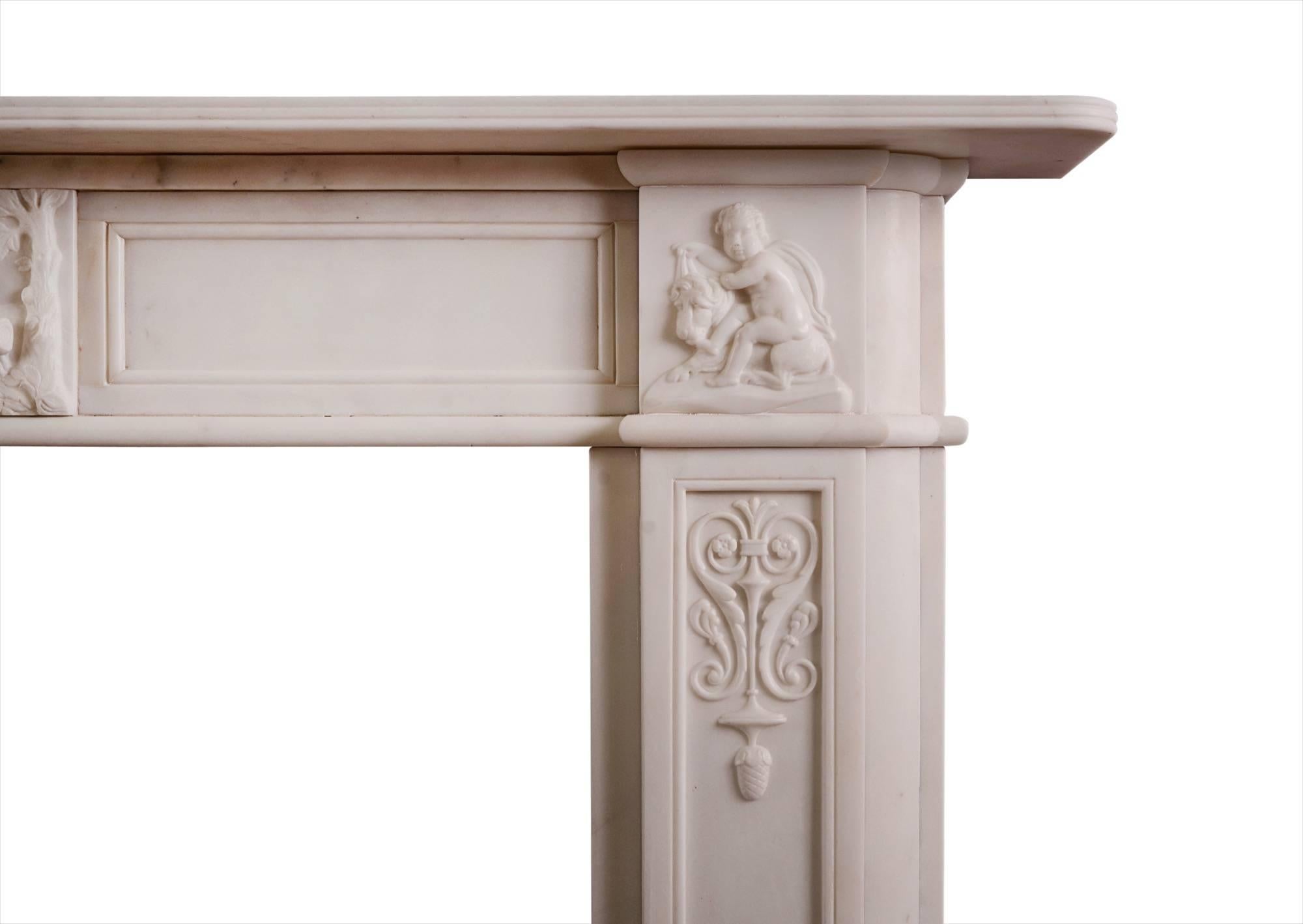 English Regency Fireplace in Statuary Marble In Good Condition In London, GB