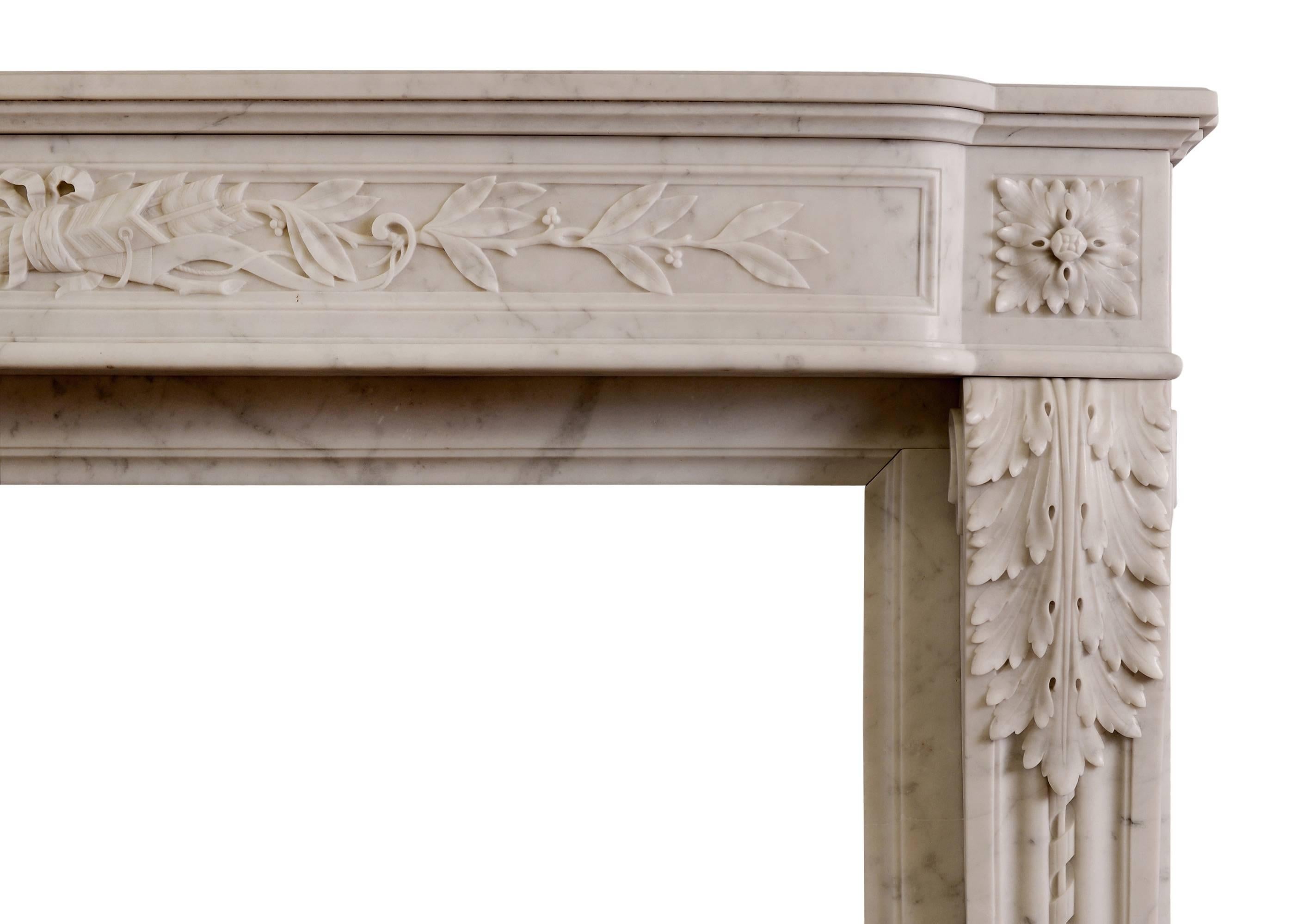 19th Century French Louis XVI Style Fireplace In Good Condition In London, GB