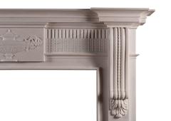 Georgian Style White Marble Fireplace with Carved Brackets