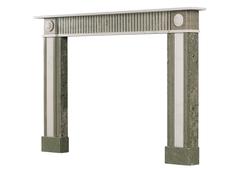 Regency Style Fireplace in Swedish Green Marble with Statuary Inlay