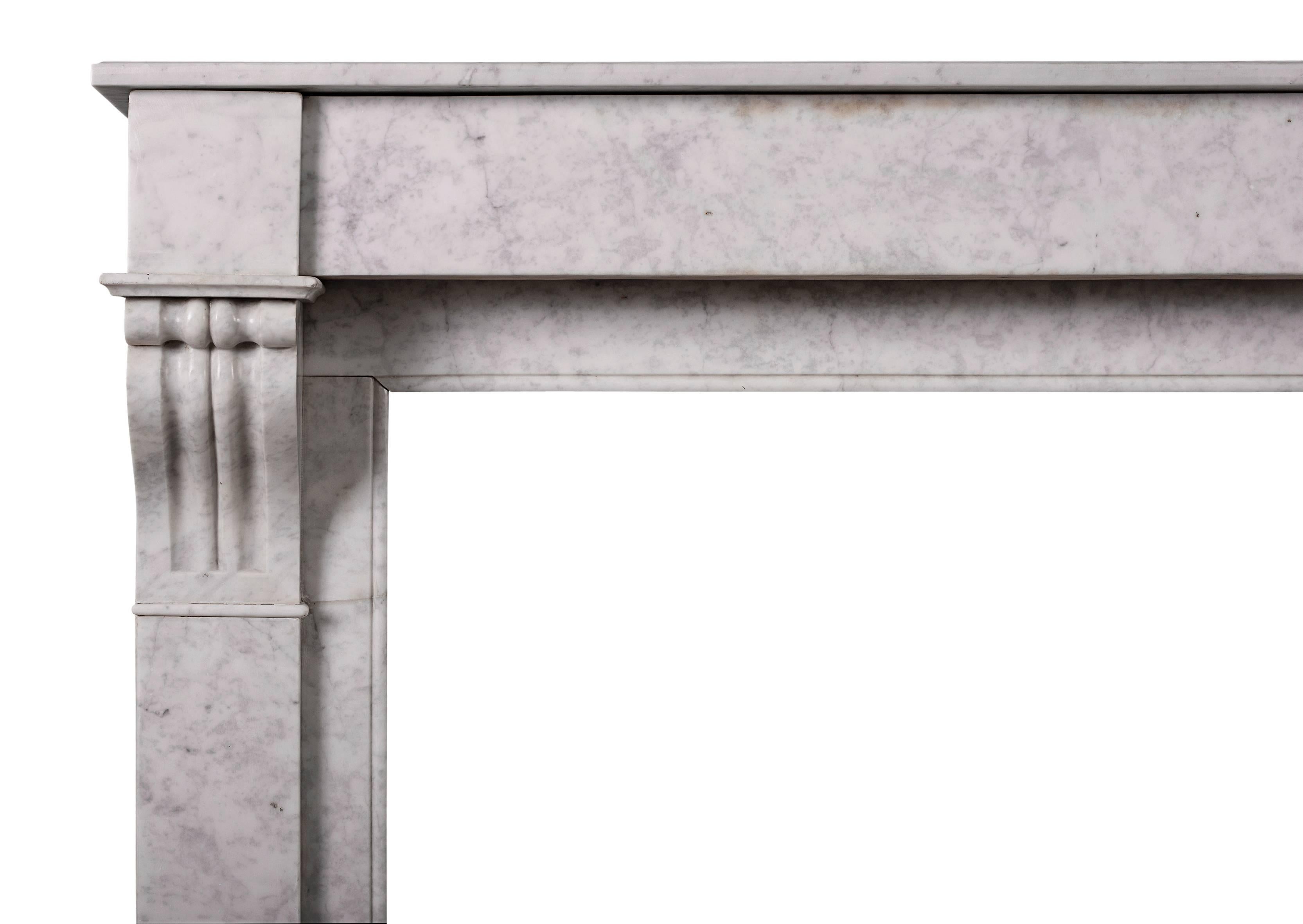 French, Louis Philippe Carrara Marble Fireplace In Good Condition In London, GB