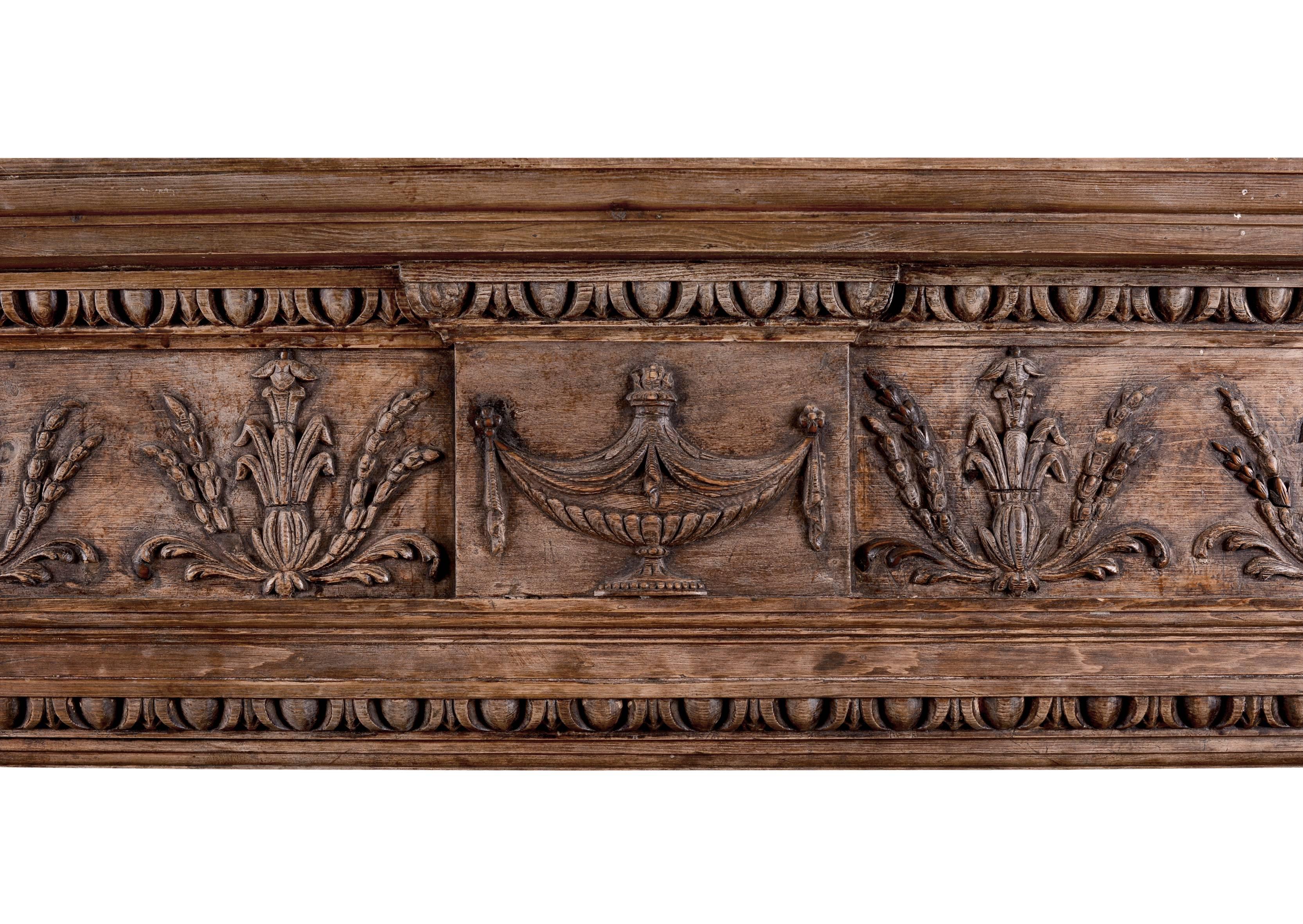 18th Century and Earlier English Carved Wood Fireplace in the Late Georgian Style