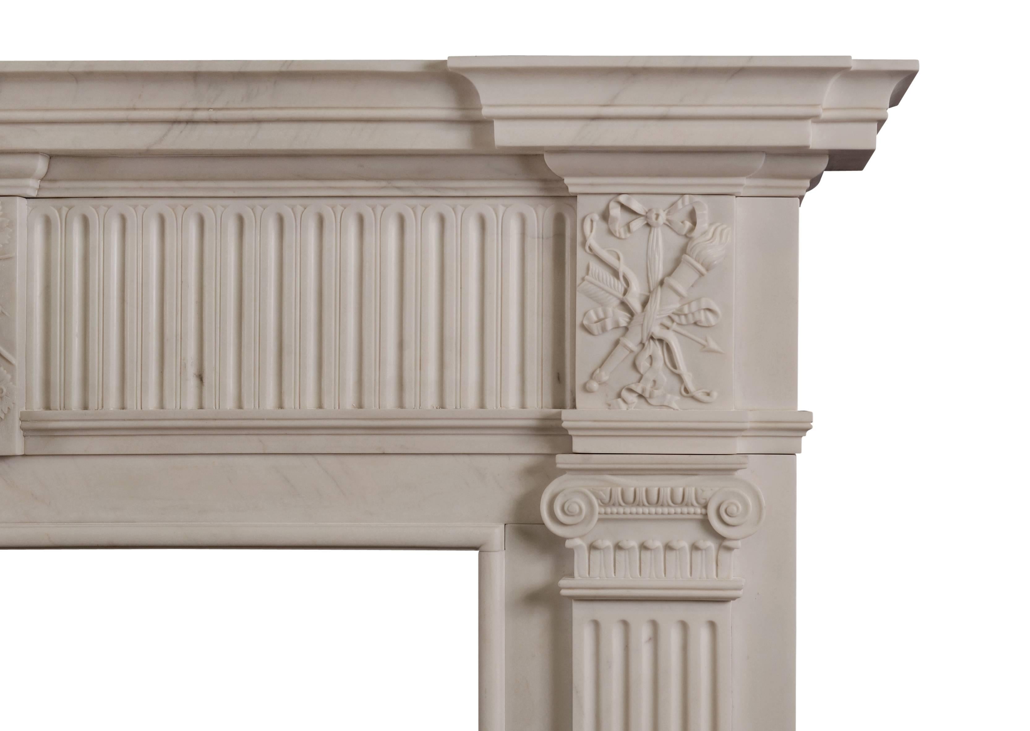 georgian white marble chimneypiece mantel