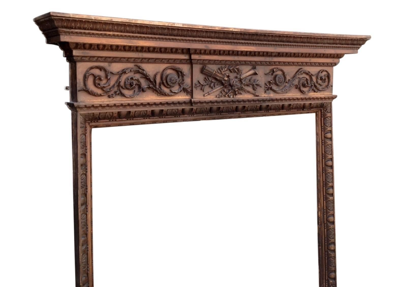 Georgian Late 18th Century Carved Pine English Fireplace For Sale