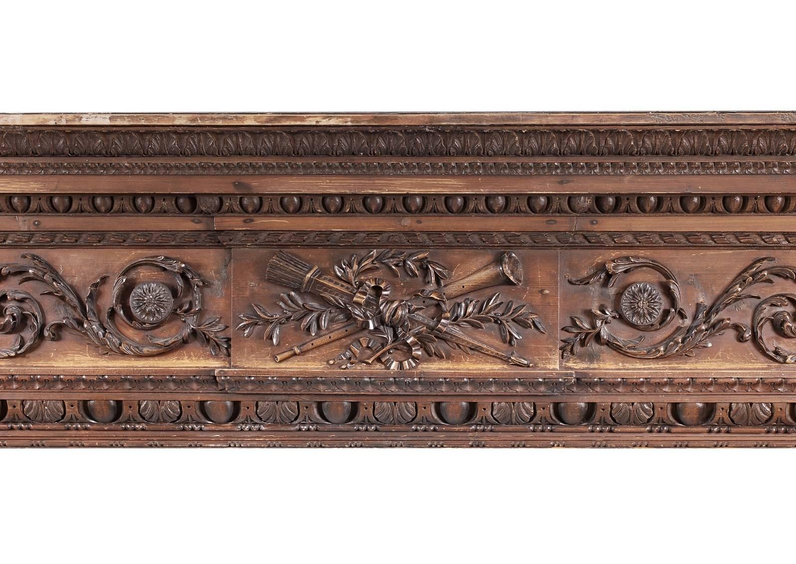 Late 18th Century Carved Pine English Fireplace For Sale 1