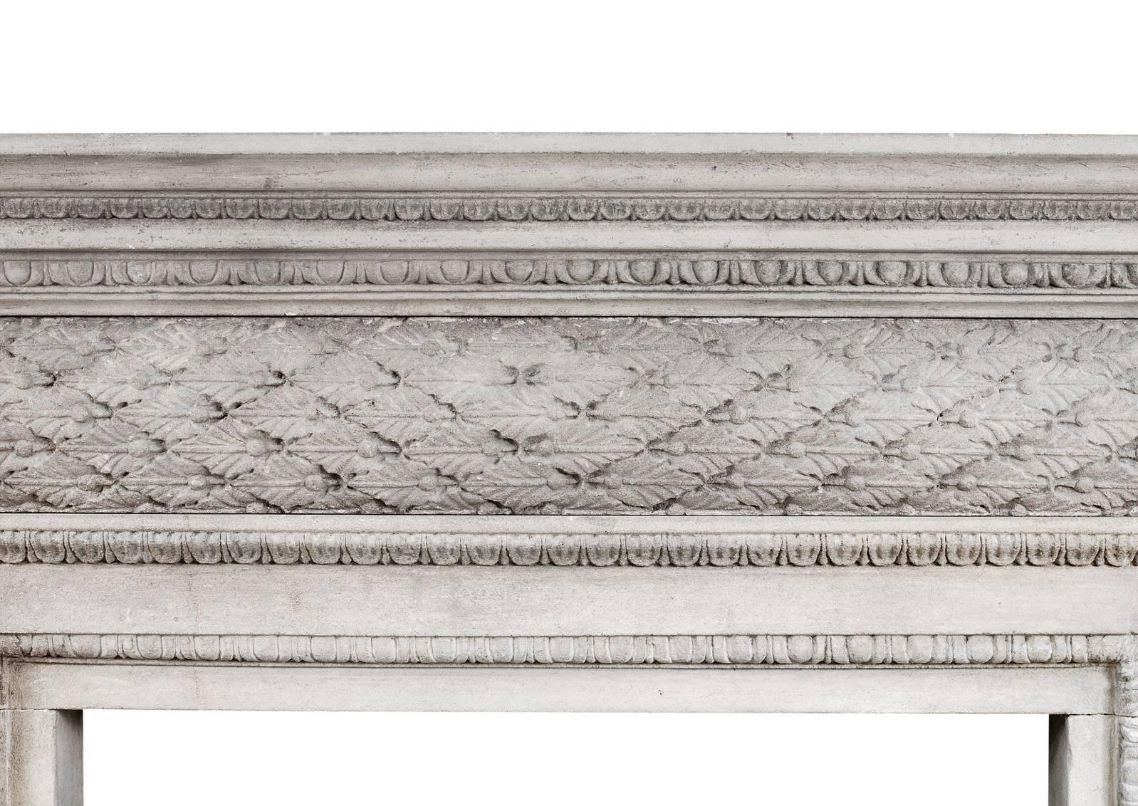 19th Century Petite Georgian Style Stone Fireplace