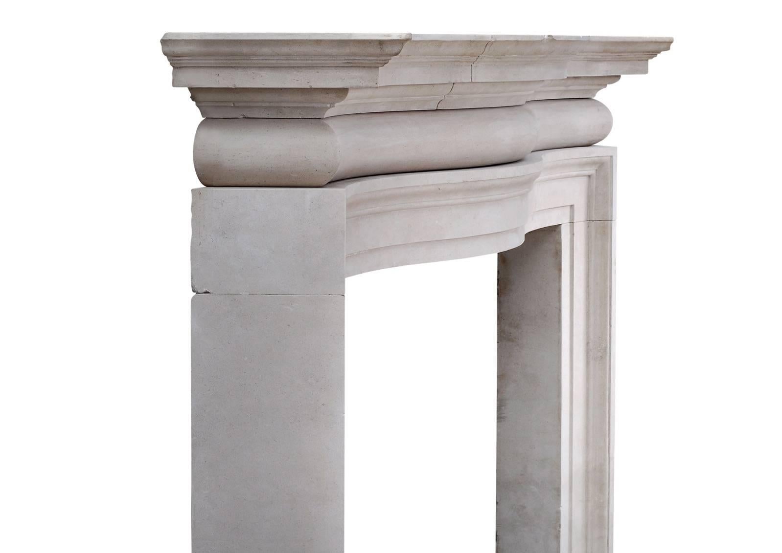 Large and Imposing English Portland Stone Fireplace In Good Condition For Sale In London, GB