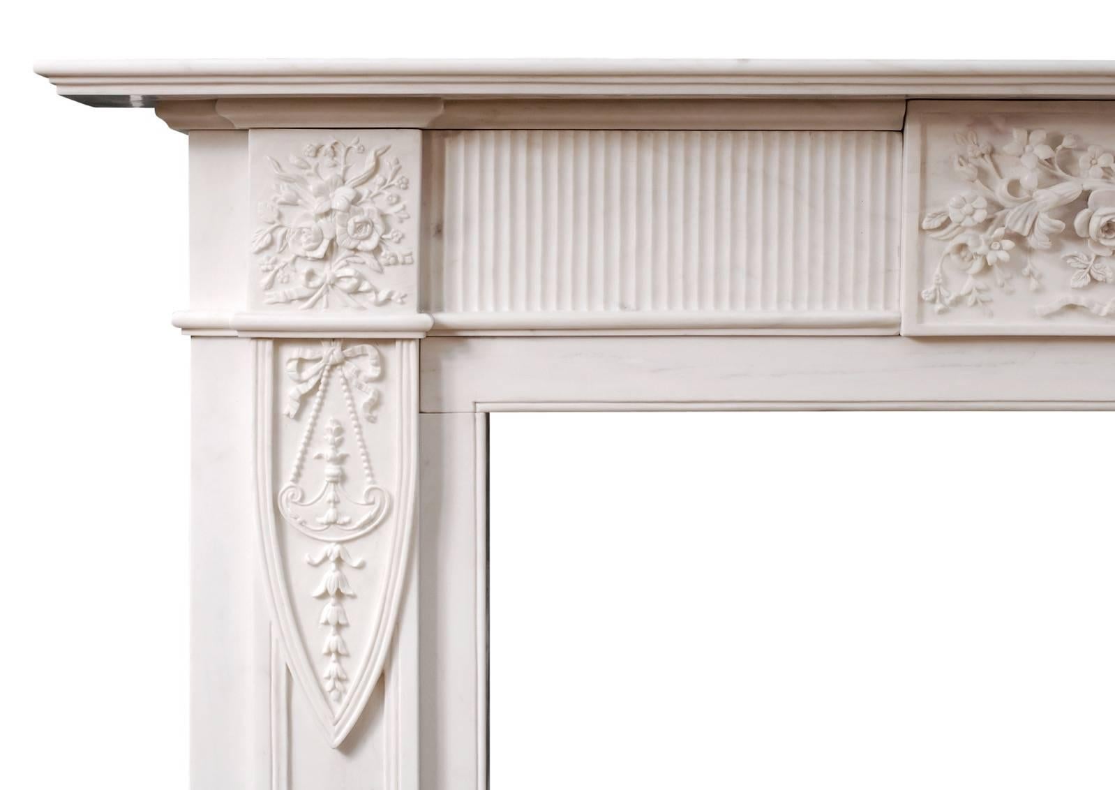 18th Century and Earlier English Marble Fireplace in the Georgian Style For Sale