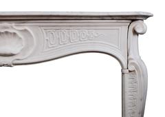 Quality 18th Century Antique Italian Fireplace in Statuary Marble