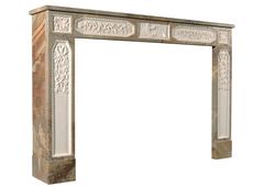 Sarrancolin French Louis XVI Style Marble Fireplace