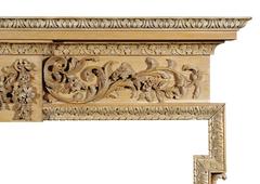 Carved English George III Style Pine Fireplace