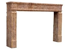 18th Century French Louis XVI Brocatelle Marble Fireplace