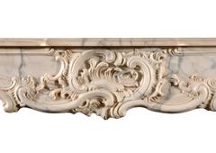French Provençale Style Arabescato Marble Fireplace