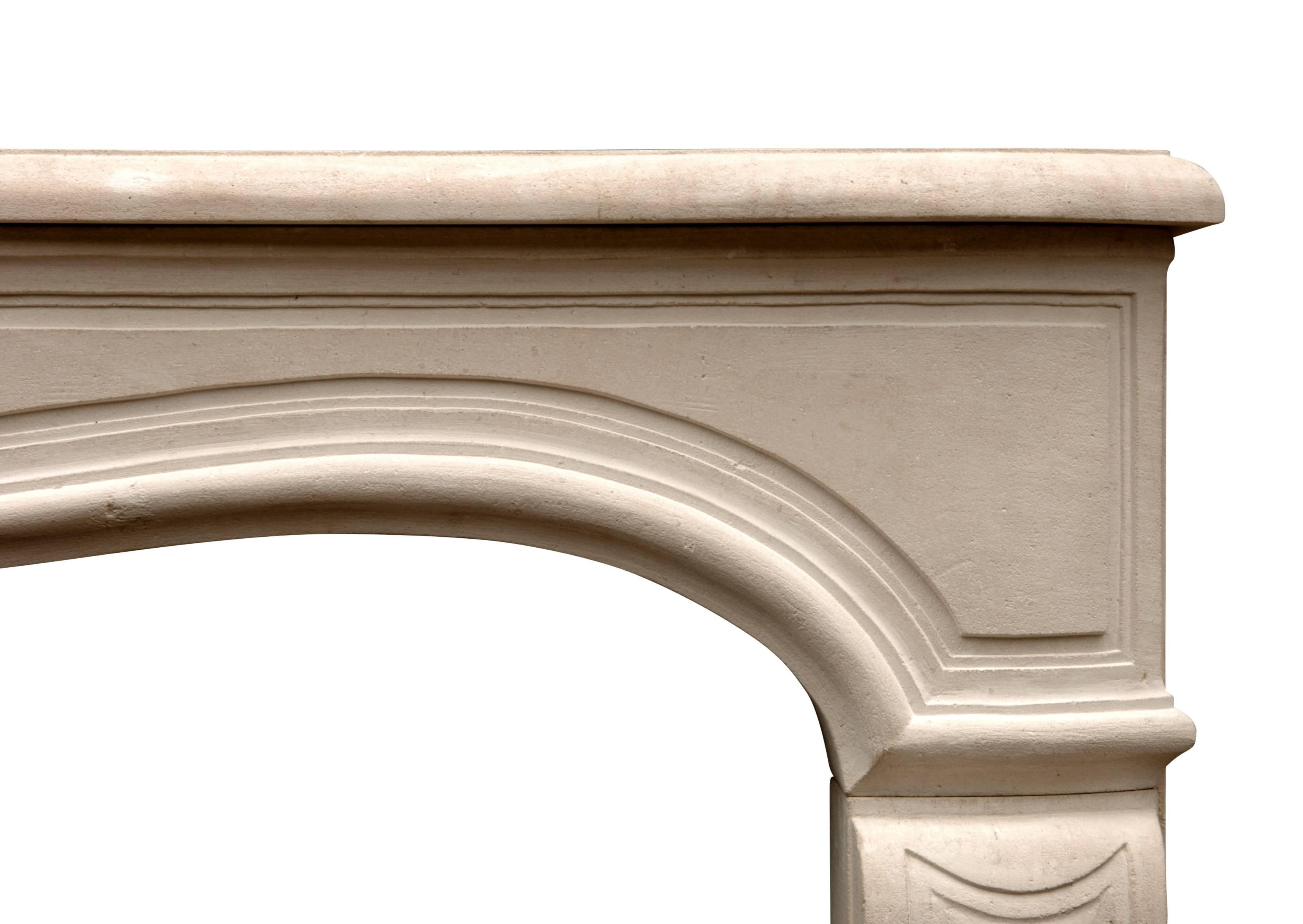 French 20th Century Louis XV Style Limestone Fireplace For Sale