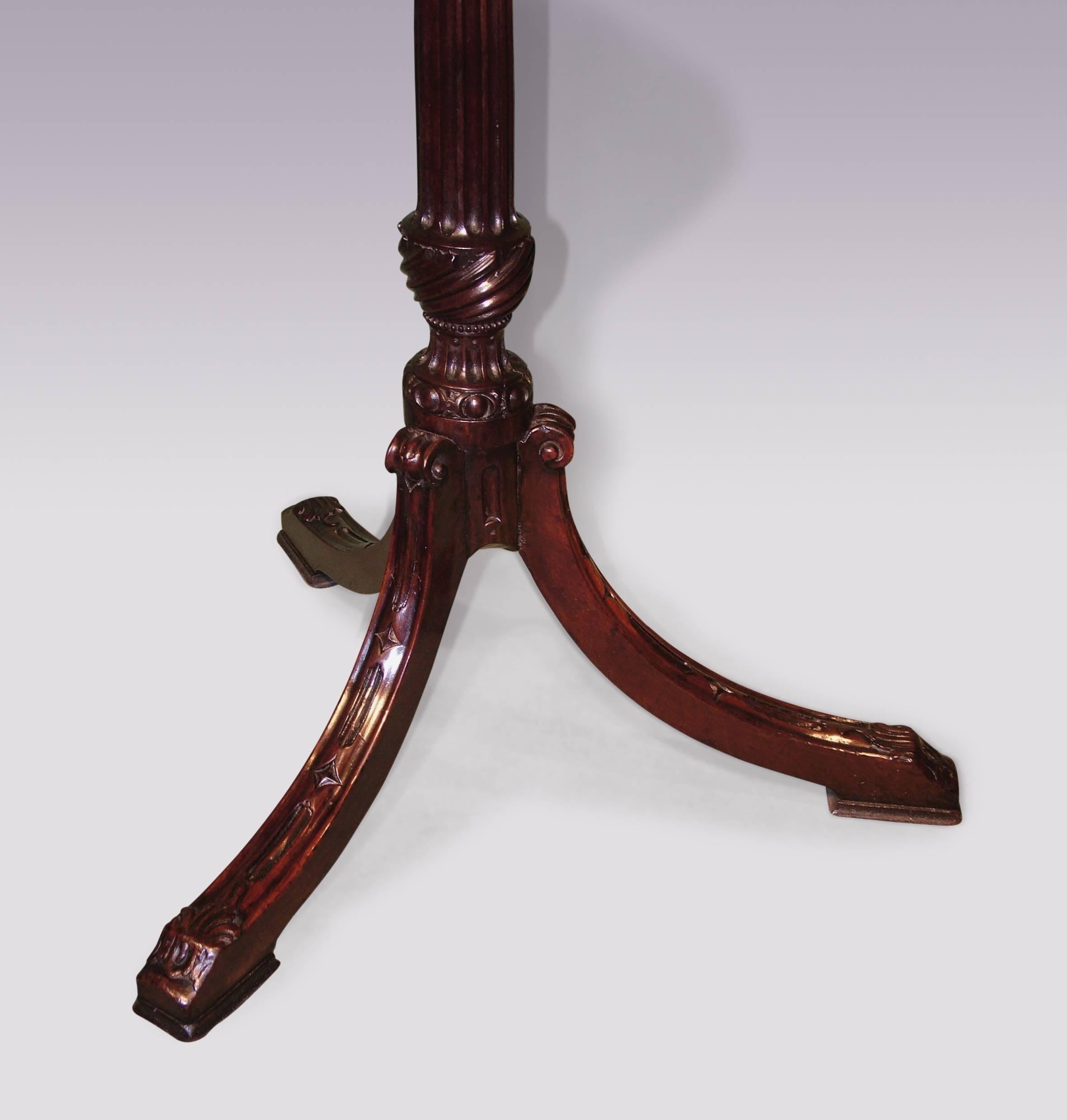British 18th Century Chippendale Mahogany Tripod Table