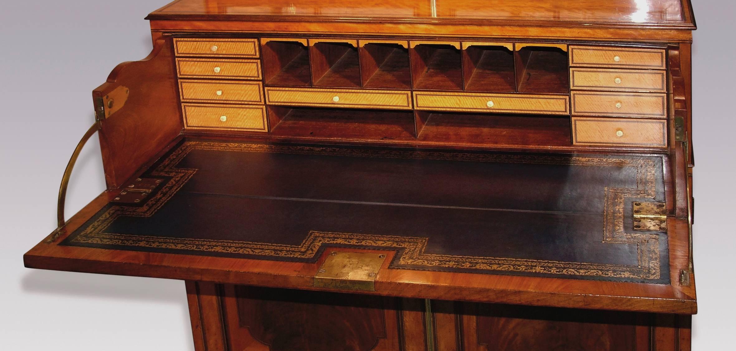 Sheraton 18th Century Satinwood Secretaire Bookcase
