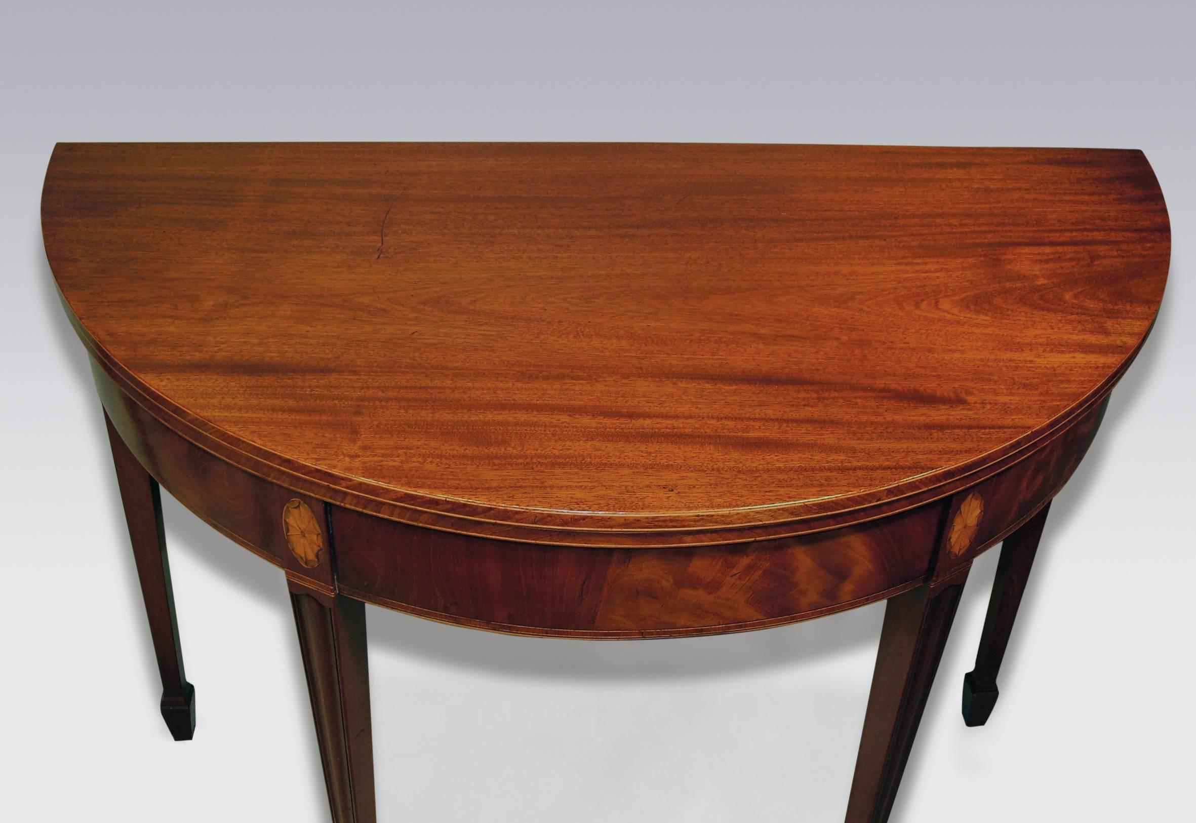 Sheraton 18th Century half-round mahogany tea tables