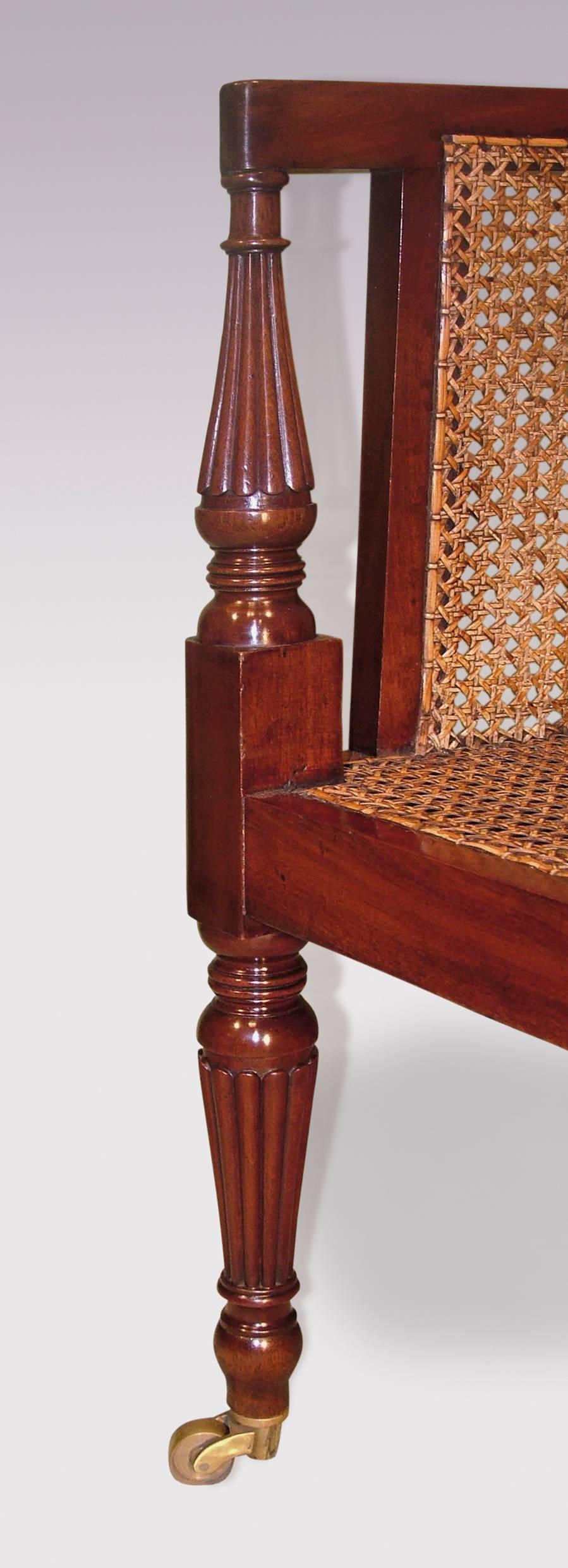 Regency 19th Century mahogany library bergere chairs