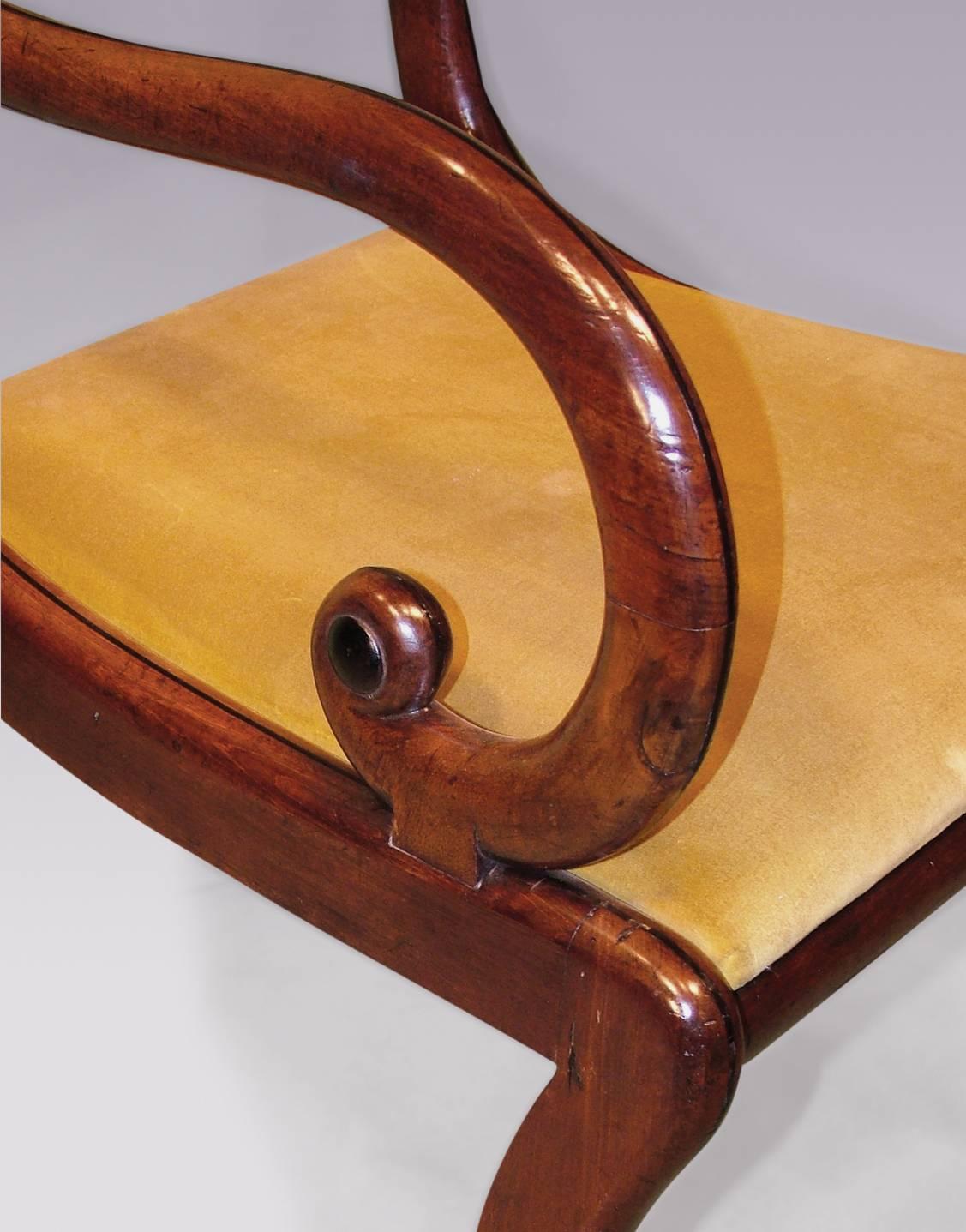 English Regency period mahogany rope-twist armchairs