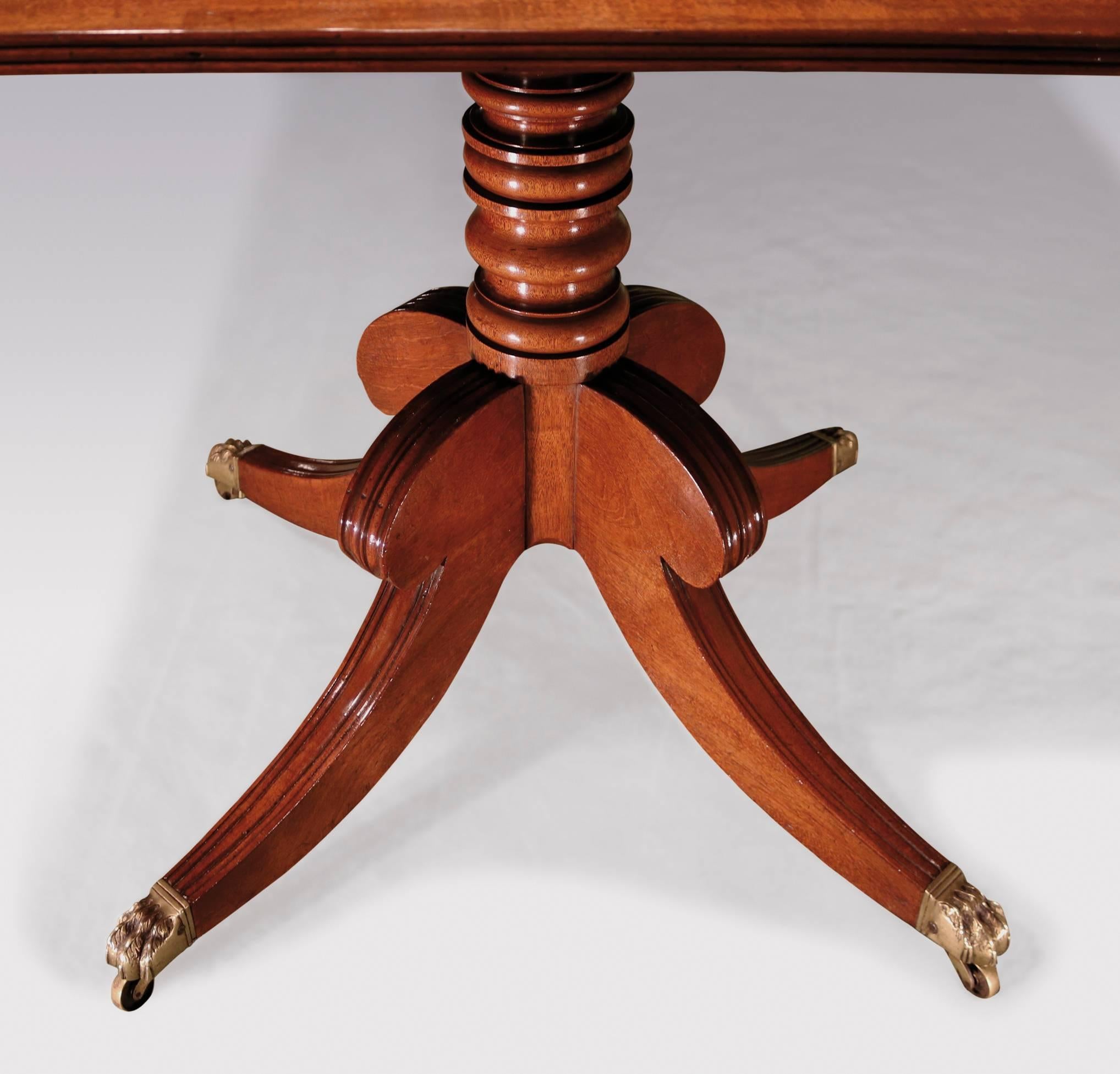 English Regency period mahogany two-pedestal dining table