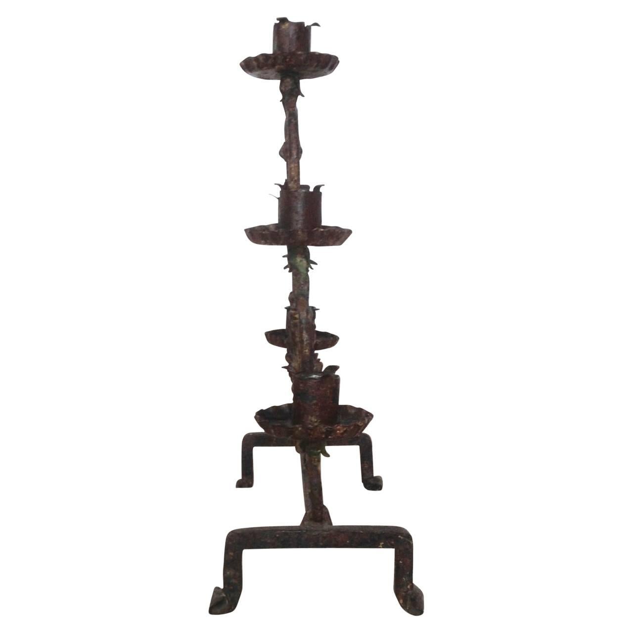 Painted Early 19th Century Fireplace Candelabra