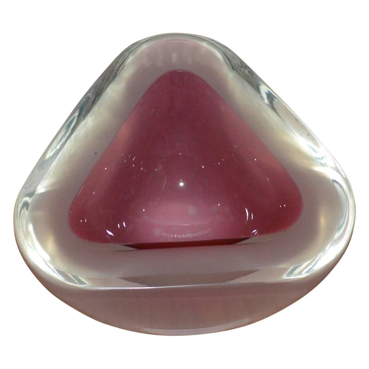 Art Glass Bubblegum Sommerso Geode Trinket Bowl or Ashtray