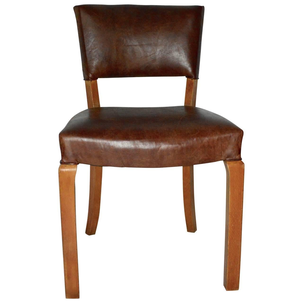 20th Century Art Deco Leather Dining Chairs 2