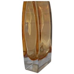 Large Yellow Rectangular Murano Vase 4