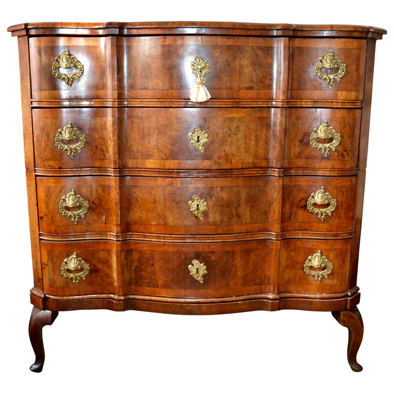 Baroque Large Danish 18th Century Mahogany Dresser Or Chest of Drawers For Sale