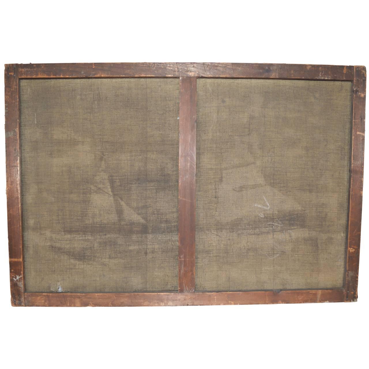 Beautiful old painting of a probably English ship. Very charming in it´s original condition. See condition report.