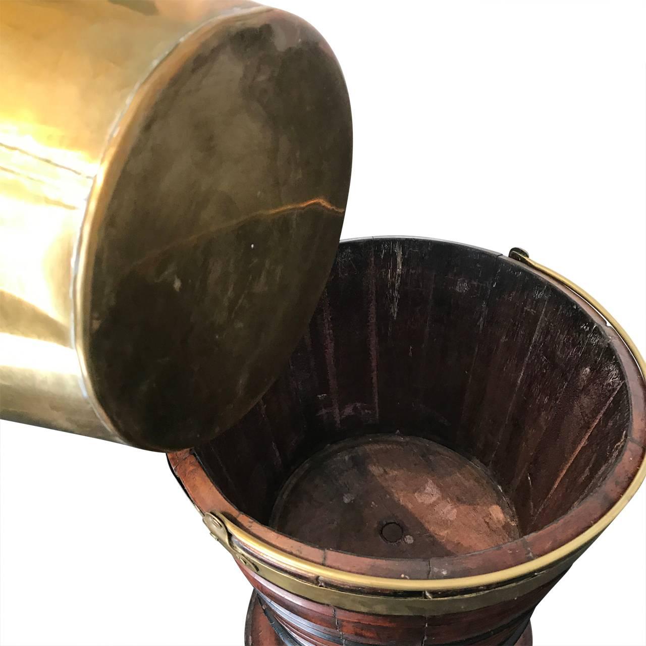 18th Century 19th Century Mahogany And Brass Wine Cooler For Sale
