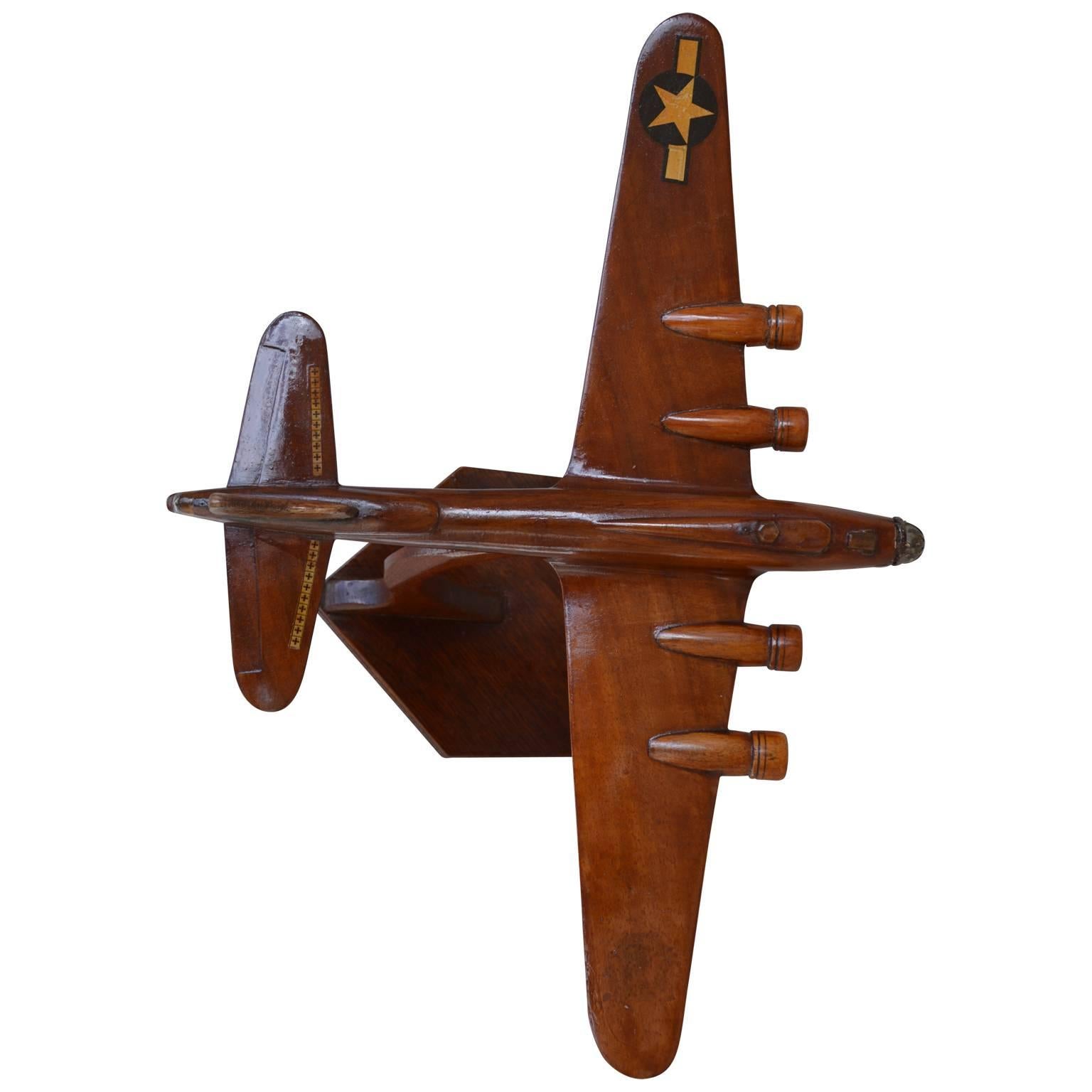 Vintage Desk Airplane Model of B-17 Flying Fortress