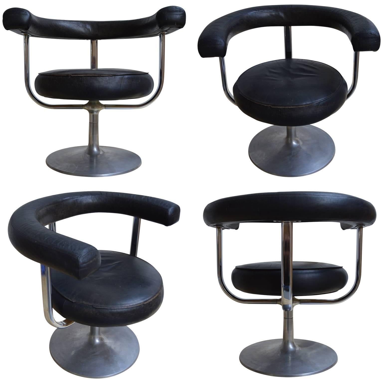 Set of Four Swedish Mid-Century Modern Armchairs