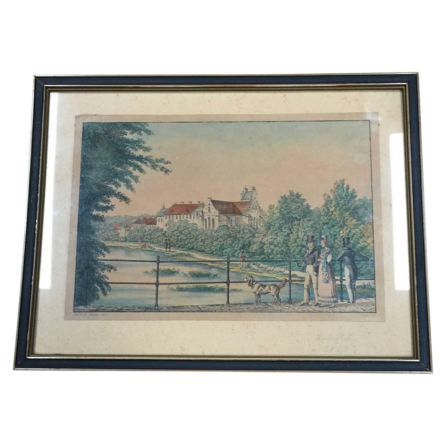 Les deux gravures du XIXe siècle représentant la ville de Naestved et le domaine de Herlufsholm sont coloriées à la main et datées des années 1820.
Les gravures ont été réalisées par Heinrich Gustav Ferdinand Holm, également connu sous le nom de