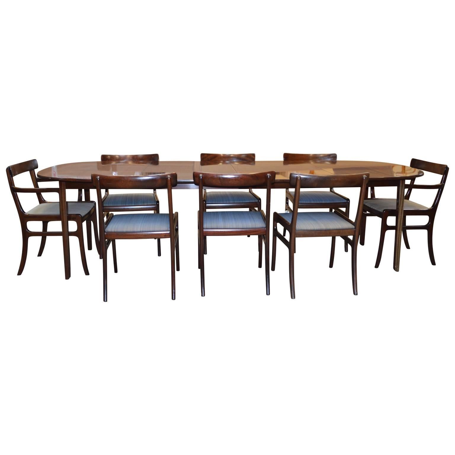 Mid-Century Modern Ole Wanscher Rungstedlund Dining Table and Chairs