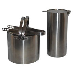 Arne Jacobsen for Stelton Pitcher, Ice Bucket And Tongs