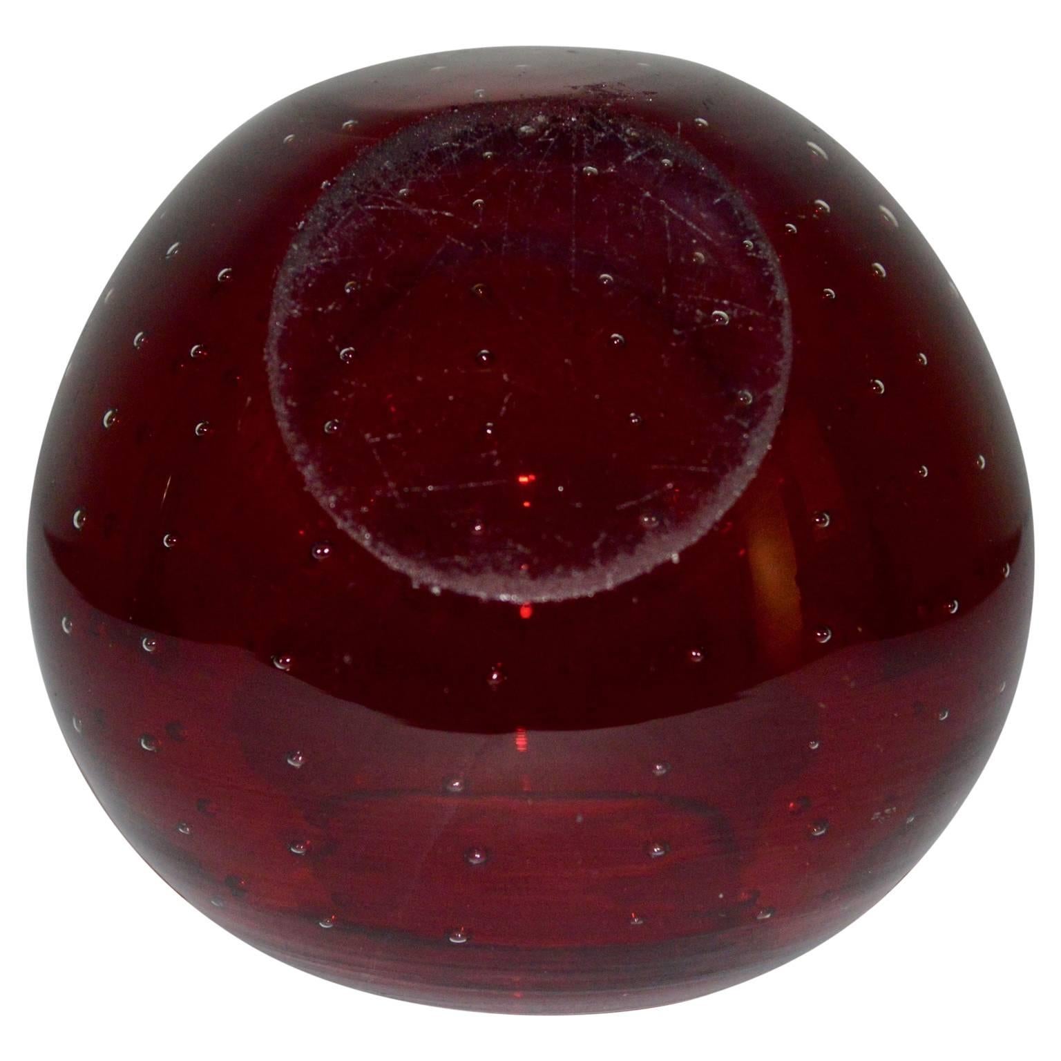 20th Century Italian Mid-Century Modern Bubble Glass Trinket Ashtray For Sale