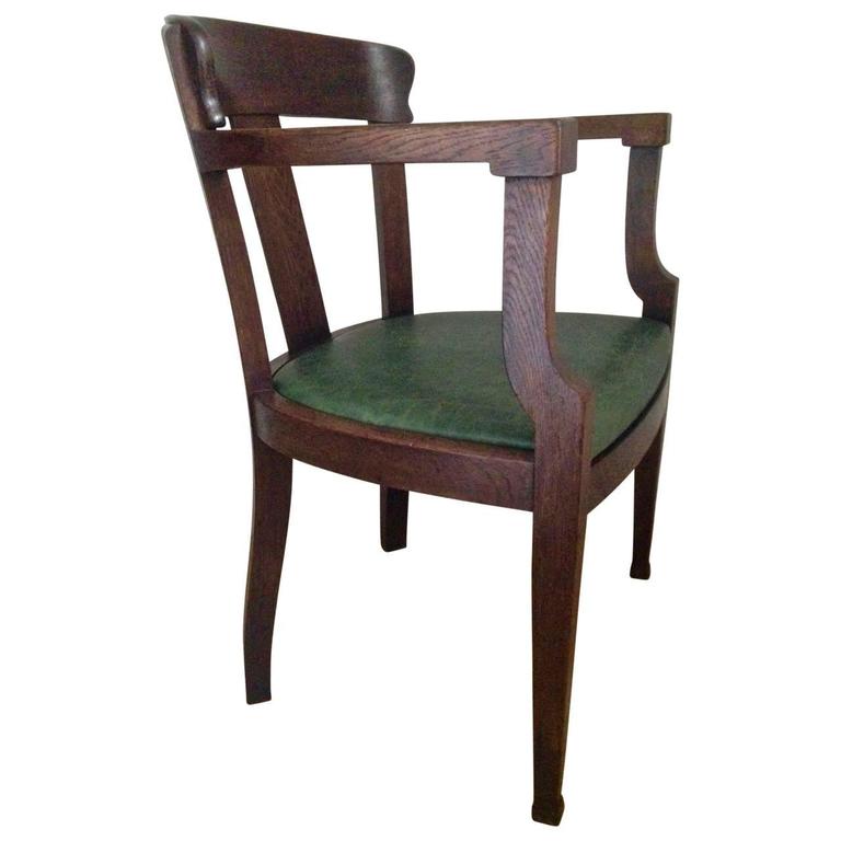 Early Solid Oak Art Deco Desk Chair at 1stDibs art deco office chair