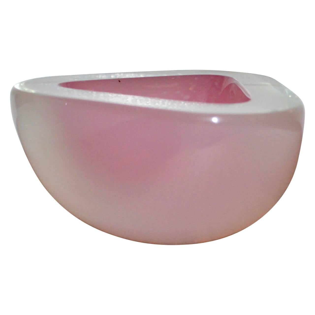 Mid-20th Century Bubblegum Sommerso Geode Trinket Bowl or Ashtray