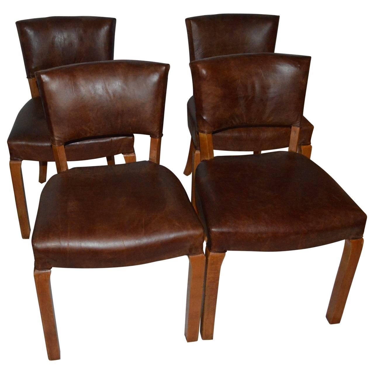 20th Century Art Deco Leather Dining Chairs 3