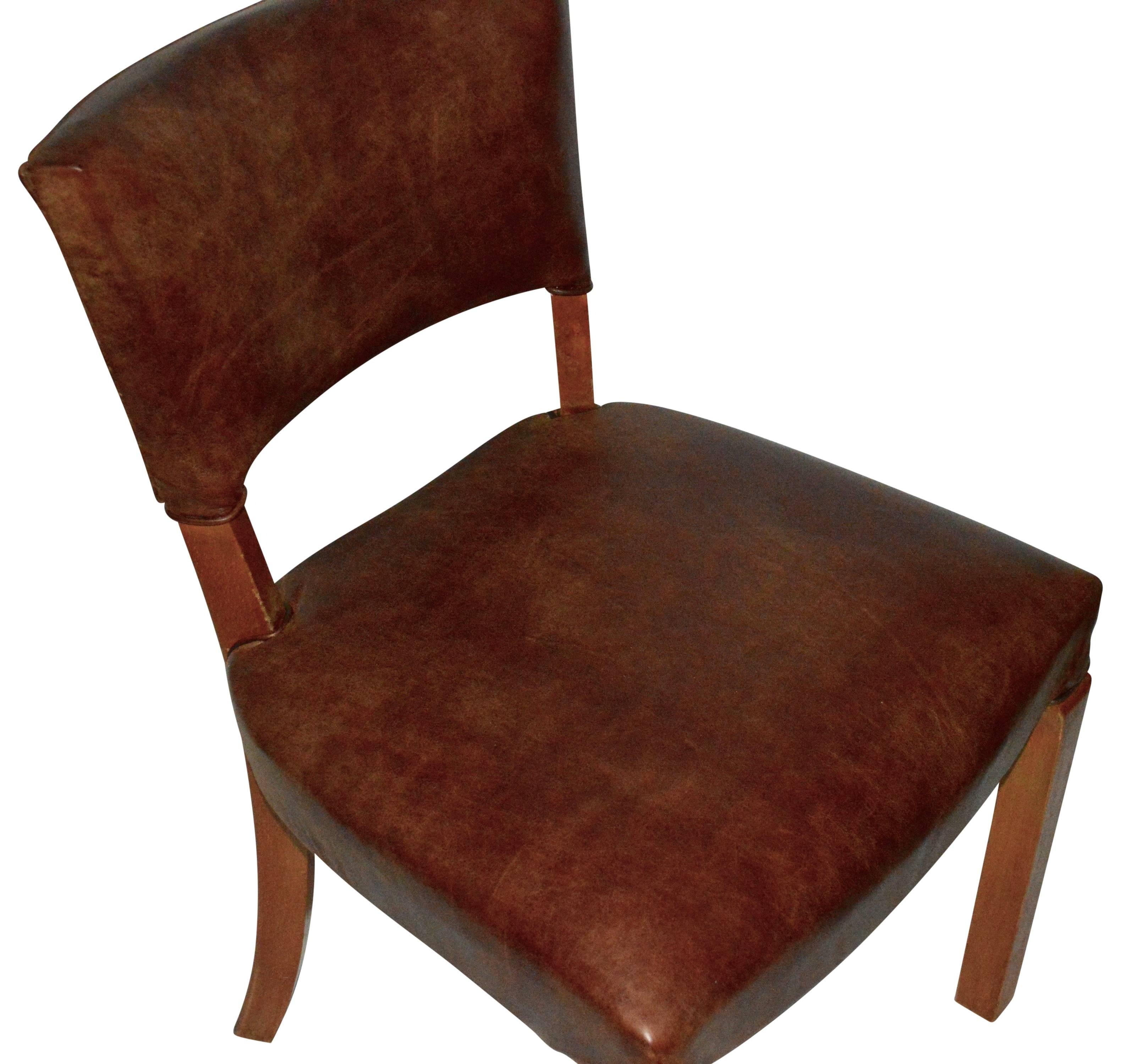 20th Century Art Deco Leather Dining Chairs 5