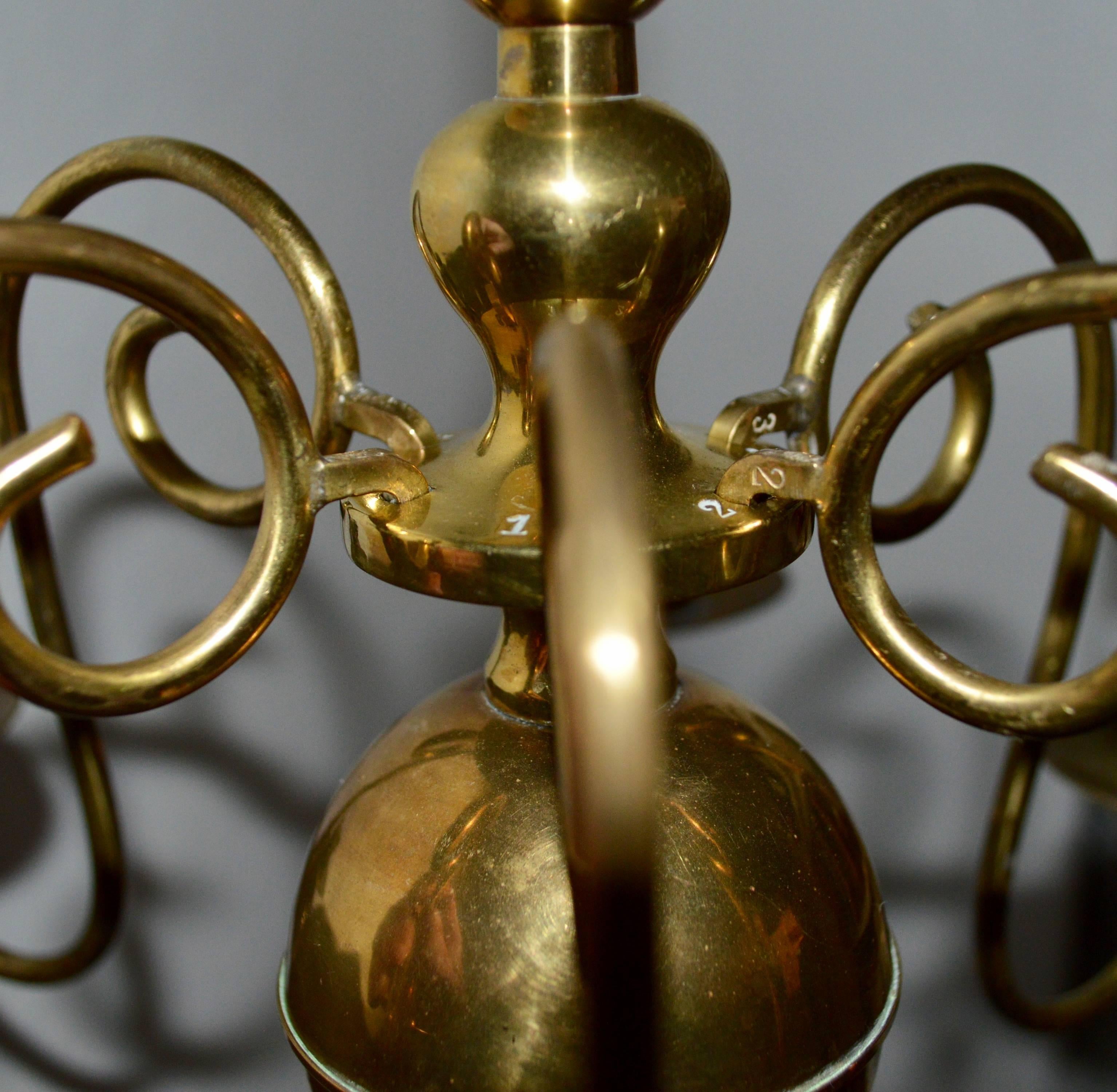 19th Century Brass Chandelier 3