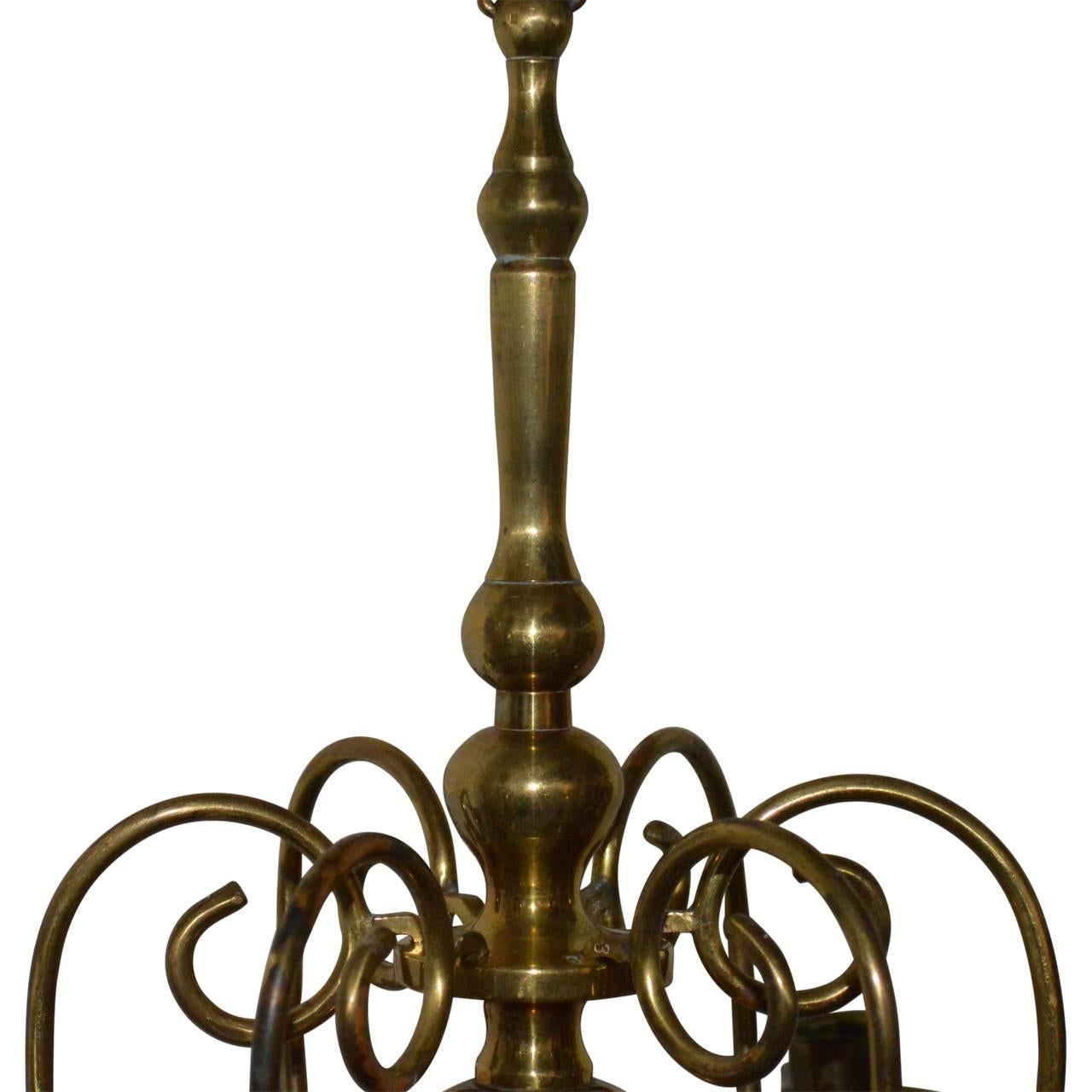 19th Century Brass Chandelier 1