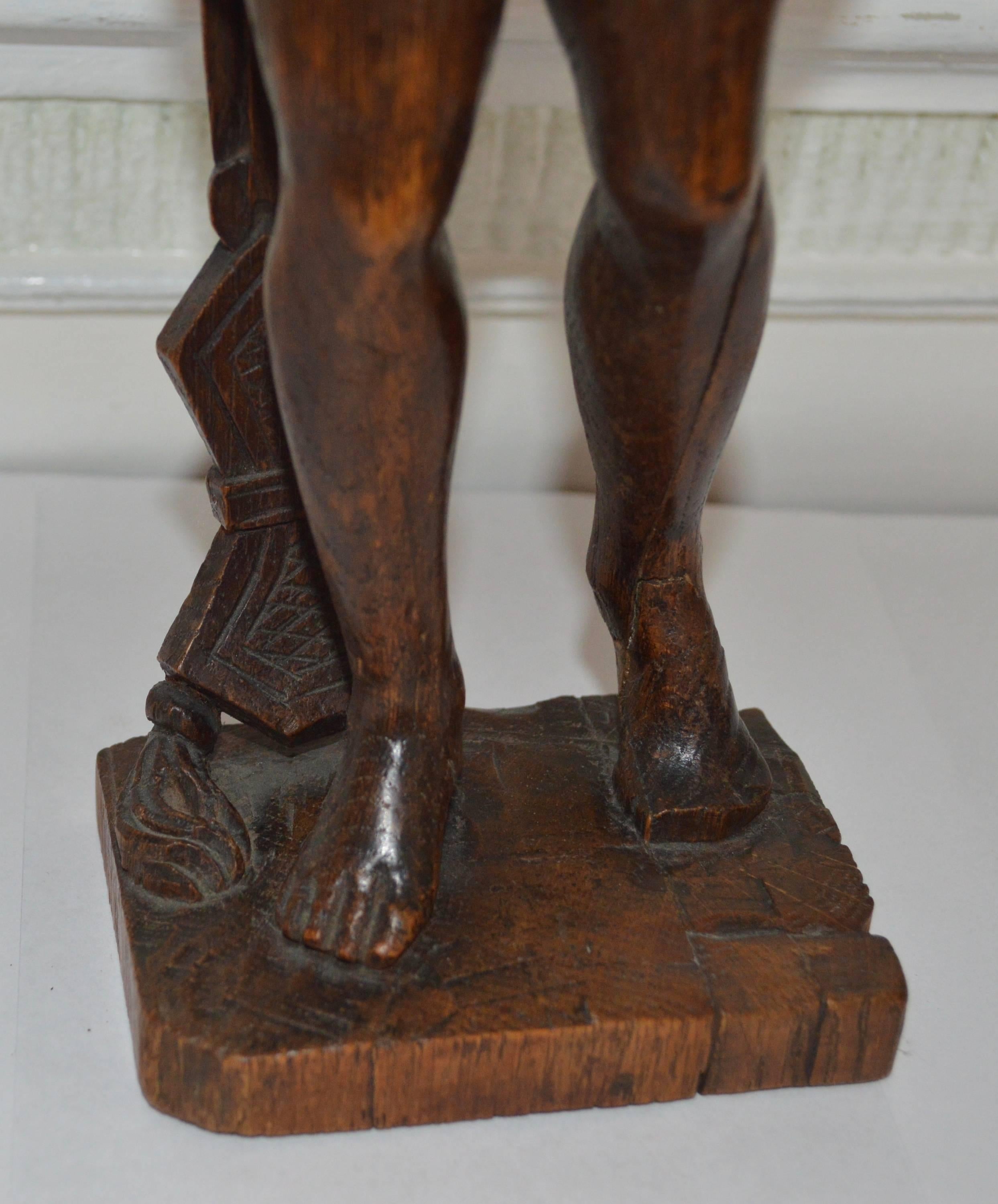 19th Century Wooden Lady Sculpture For Sale 1