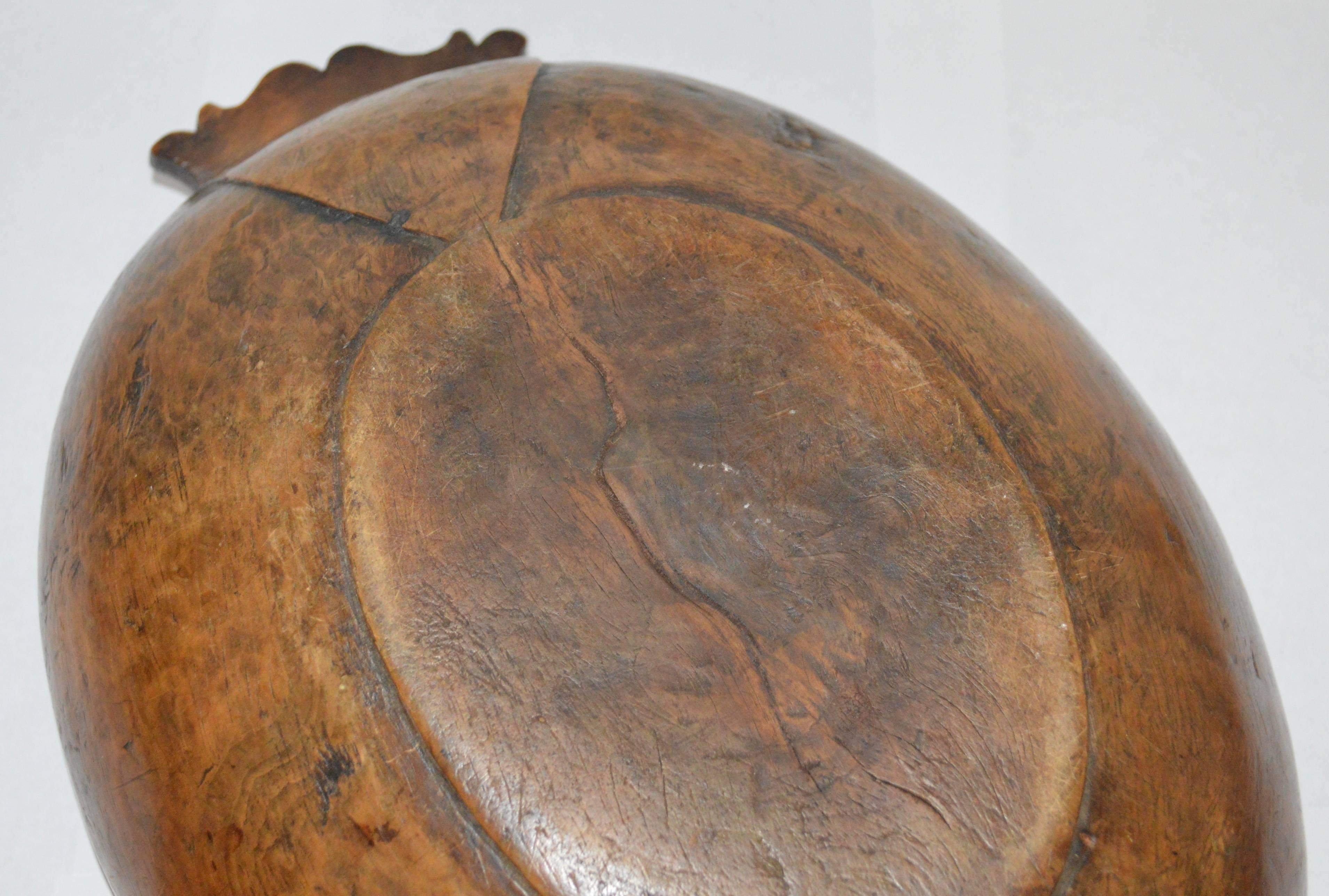 18th Century Carved Wooden Pouring Bowl 4