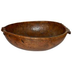 18th Century Carved Wooden Pouring Bowl 1