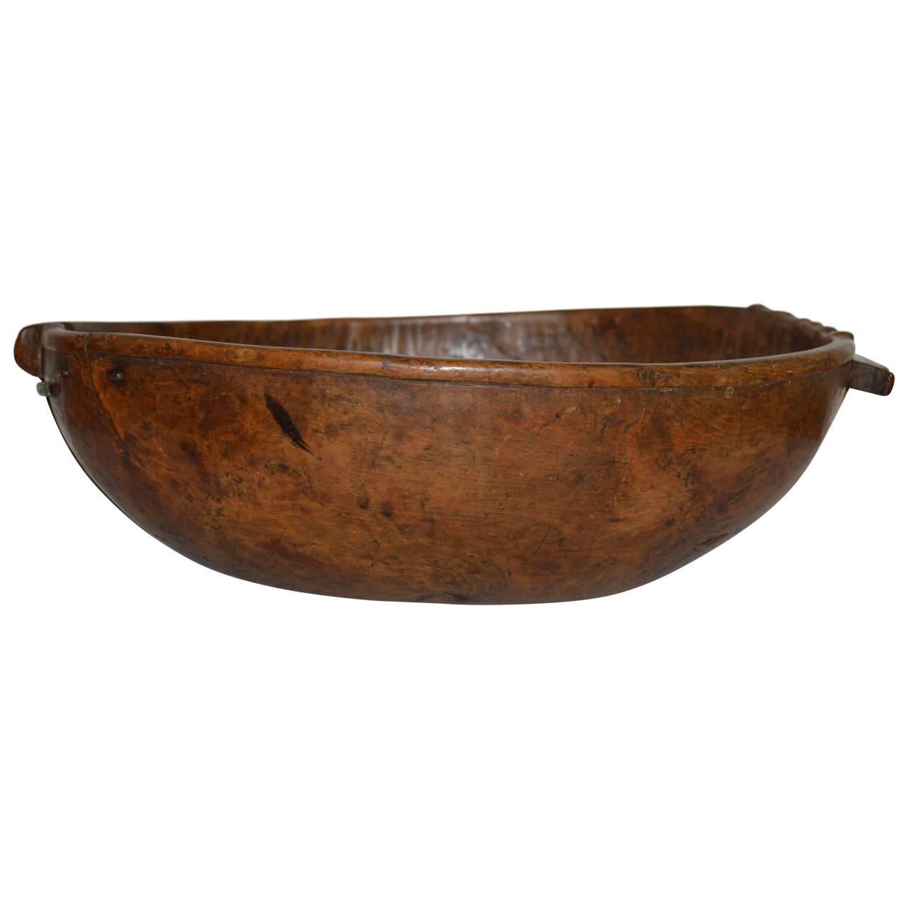 18th Century and Earlier 18th Century Carved Wooden Pouring Bowl