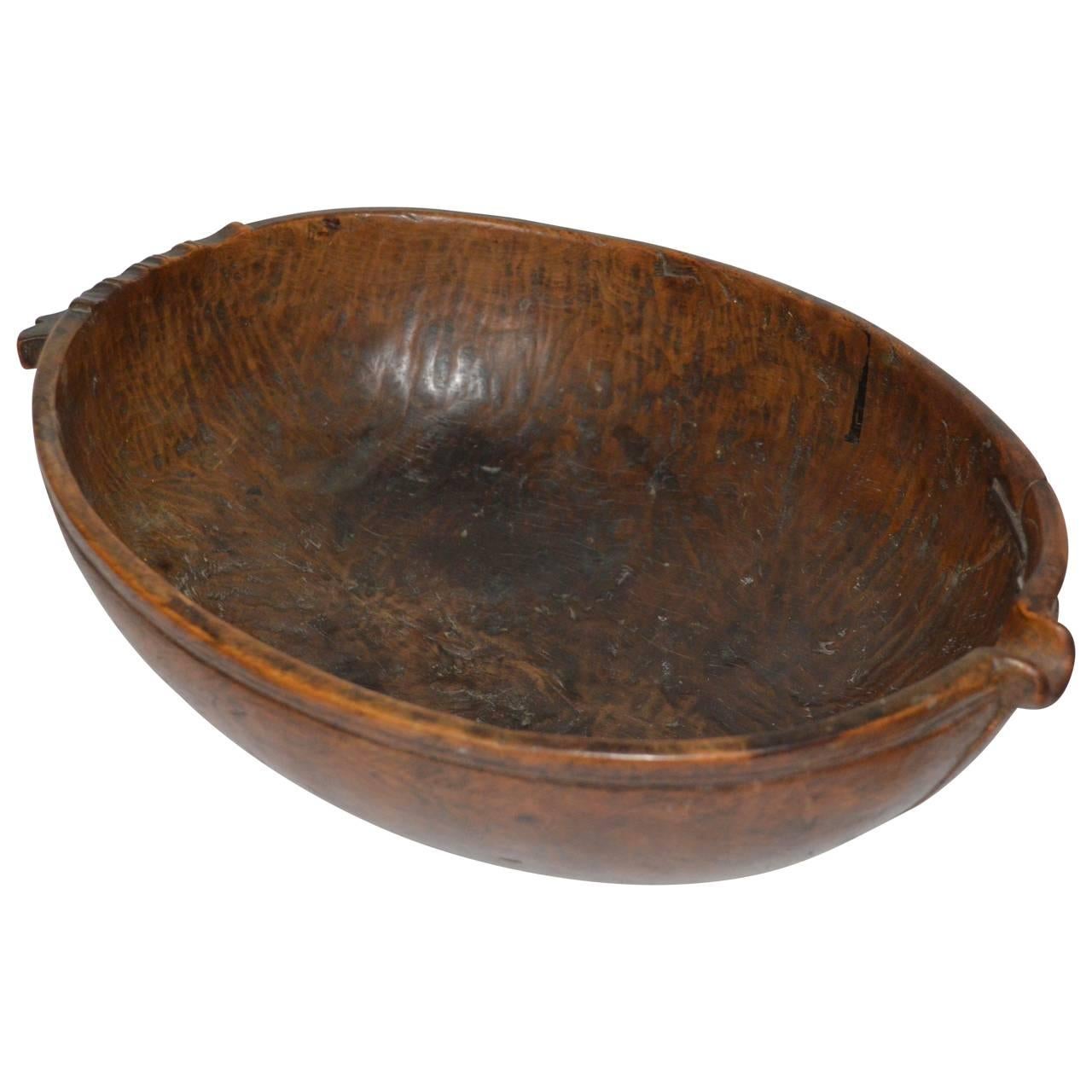 Folk Art 18th Century Carved Wooden Pouring Bowl
